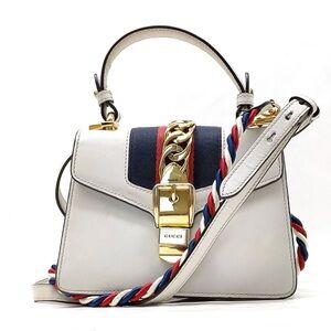 Gucci Sylvie White and Blue Women's Bag